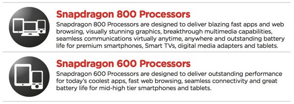 Qualcomm Snapdragon 600, Snapdragon 800