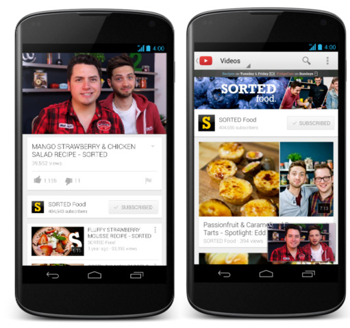 Youtube smartphone Android